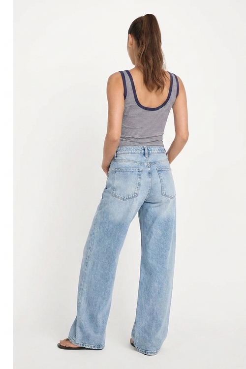 Jean Baggy Wide-Leg Taille Haute Bleu Clair Agadir - vue dos