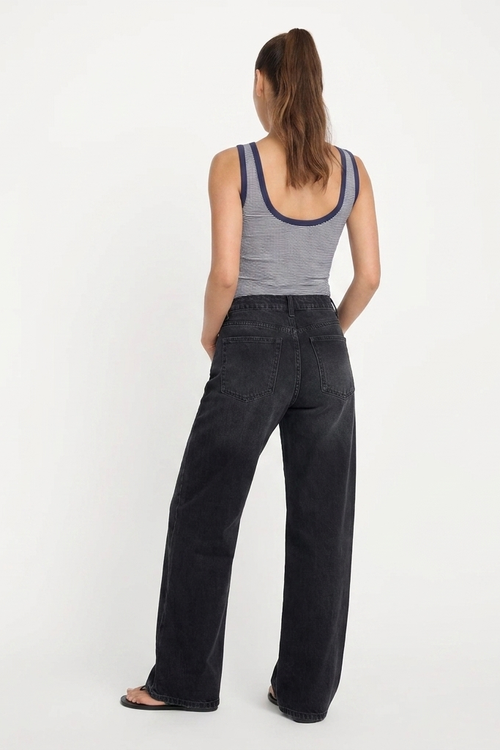 Jean Baggy Wide-Leg Taille Haute Noir Casablanca - vue dos