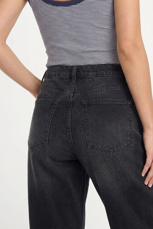 Jean Baggy Wide-Leg Taille Haute Noir Casablanca - gros plan dos