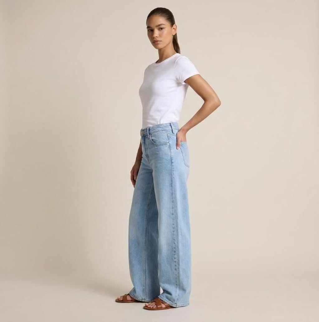 Jean Baggy Wide-Leg Taille Haute Bleu Clair Marrakech - vue profil