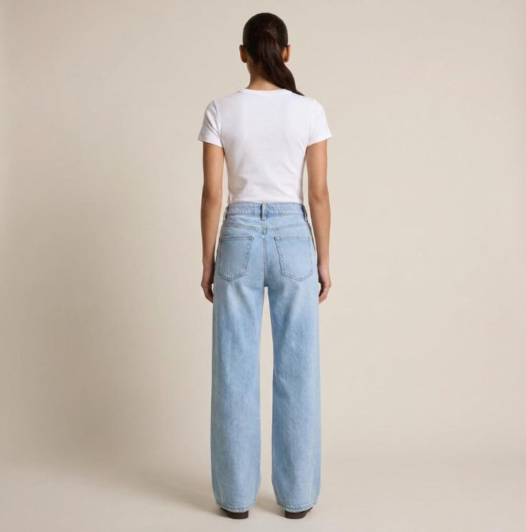 Jean Baggy Wide-Leg Taille Haute Bleu Clair Marrakech - vue dos